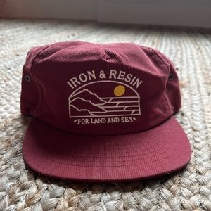 Iron and Resin adjustable snap back in rust corduroy